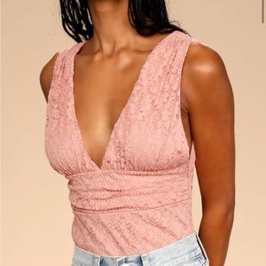 Sweetest Romance Blush Lace Sleeveless Bodysuit
